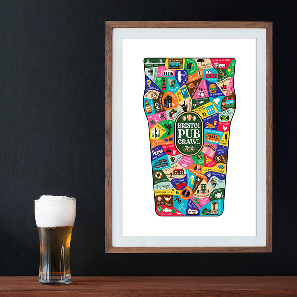 Bristol Pub Crawl Print by Susan Taylor