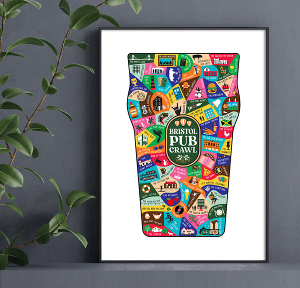 Bristol Pub Crawl Print by Susan Taylor