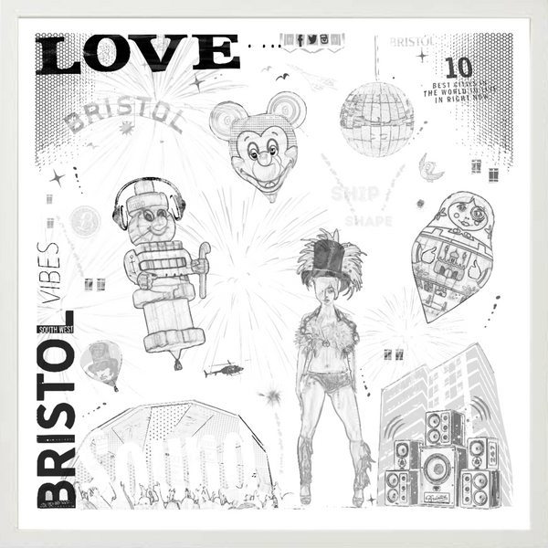 Bristol Love - 50cm x 50cm Limited Edition Art Print by Lou Boyce