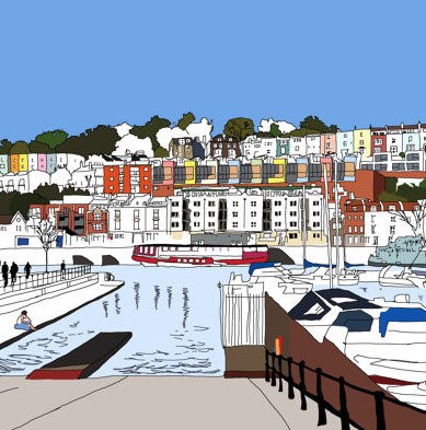 Bristol Marina Greetings Card by Rolfe & Wills at The Bristol Shop