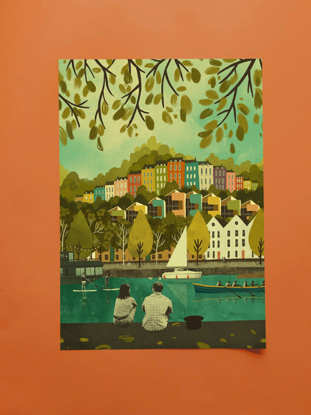 Bristol Harbour Rainbow Houses Hotwells Art Print