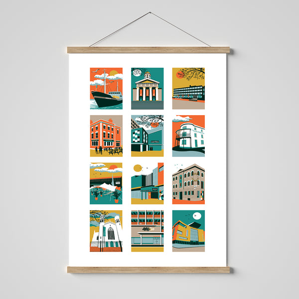 Bristol Music venues print by Susan Taylor