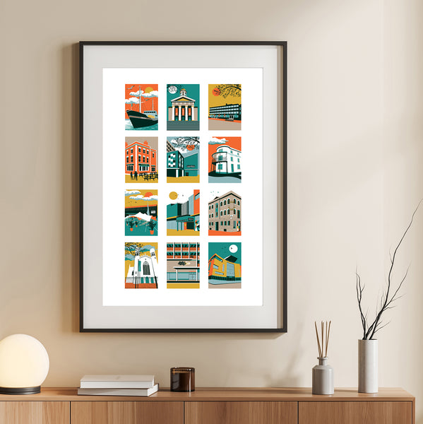 Bristol Music venues print by Susan Taylor