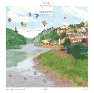 Avon Gorge and Balloons signed by local Pastel Artist Robert Antell