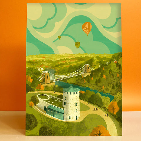 Bristol Clifton Observatory A3 Print by Emy Lou Holmes