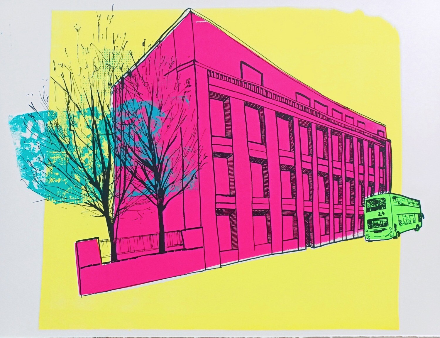 Tobacco Factory - Hand Pulled Screen Print by Amy Hutchings