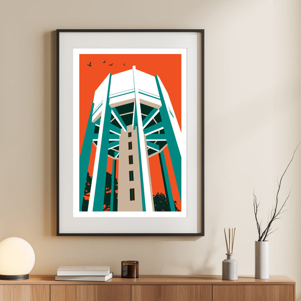 Durdham Downs, Clifton Water tower, Bristol print by Susan Taylor