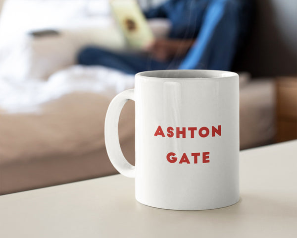 Bristol Bears mug featuring an illustration Ashton Gate