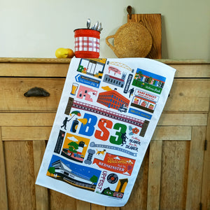 Bristol BS3 tea towel by Susan Taylor