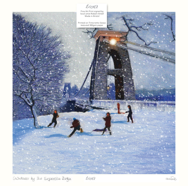 Bristol in snow art print