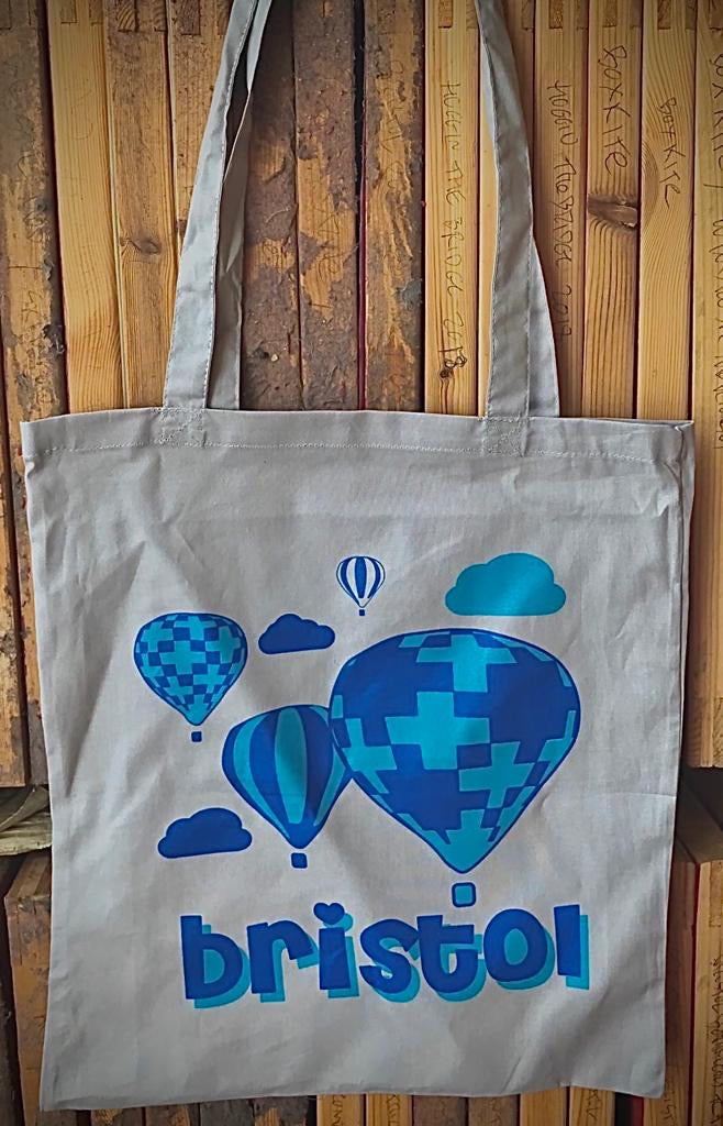 Bristol Tote Bag with Blue Balloons