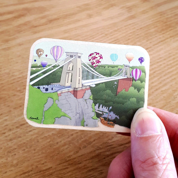 Bristol Wooden Magnet - Gorgeous Bristol Suspension Bridge