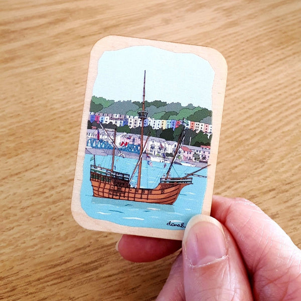 Bristol Wooden Magnet - Bristol Matthew & Colourful Houses