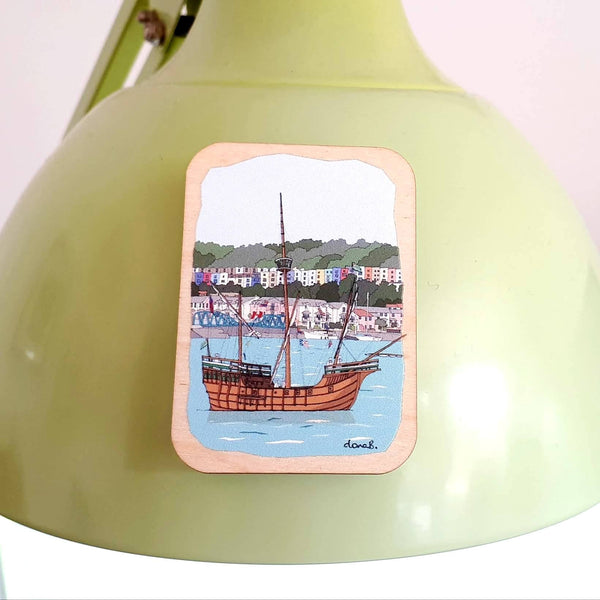 Bristol Wooden Magnet - Bristol Matthew & Colourful Houses