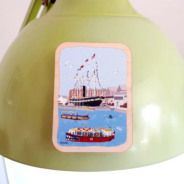 Bristol Wooden Magnet - Floating Bristol & SS Great Britain
