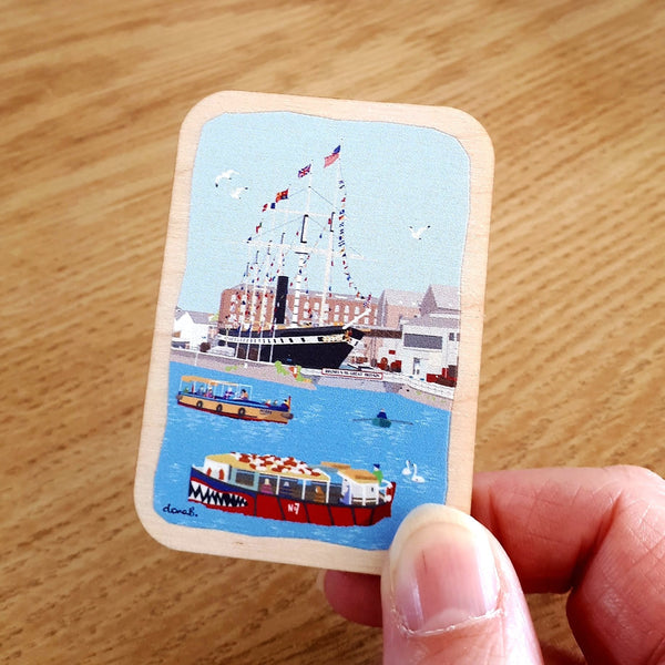 Bristol Wooden Magnet - Floating Bristol & SS Great Britain