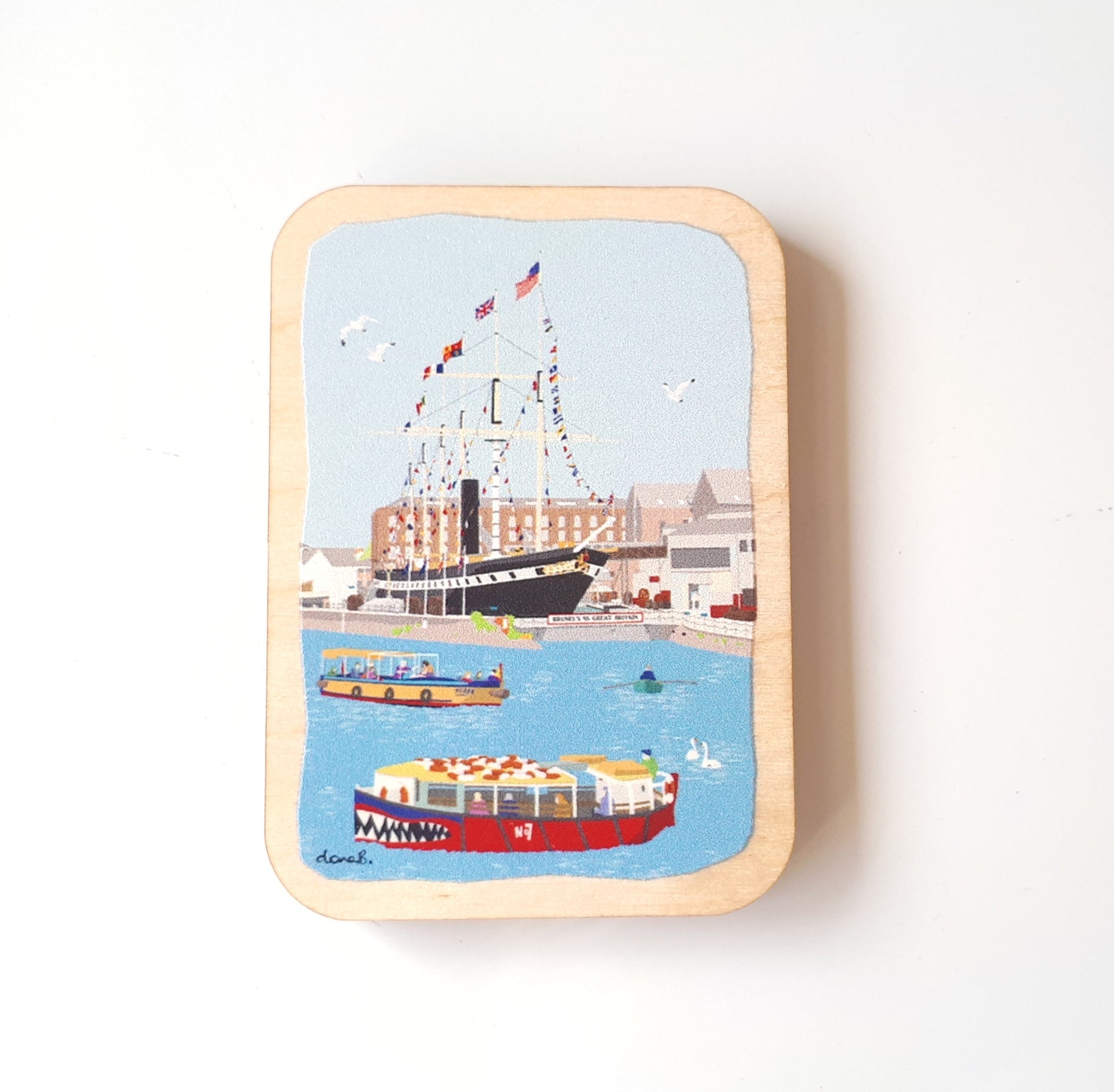 Bristol Wooden Magnet - Floating Bristol & SS Great Britain