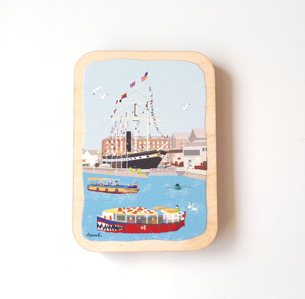 Bristol Wooden Magnet - Floating Bristol & SS Great Britain