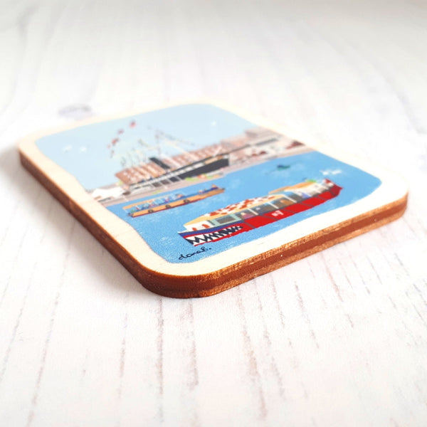 Bristol Wooden Magnet - Floating Bristol & SS Great Britain