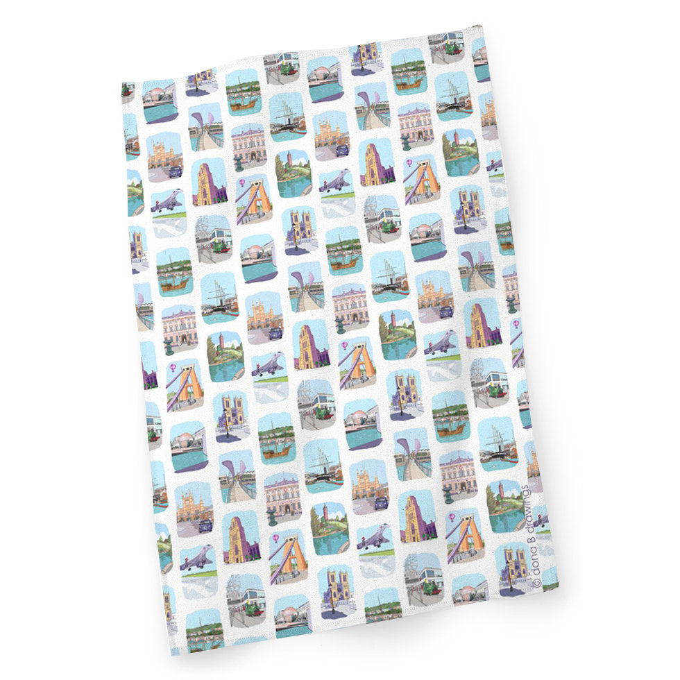 Bristol Tea Towel - Sketches Stripe