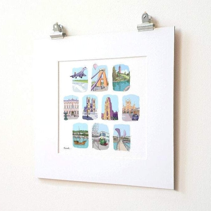 Bristol Sketches Mounted Print