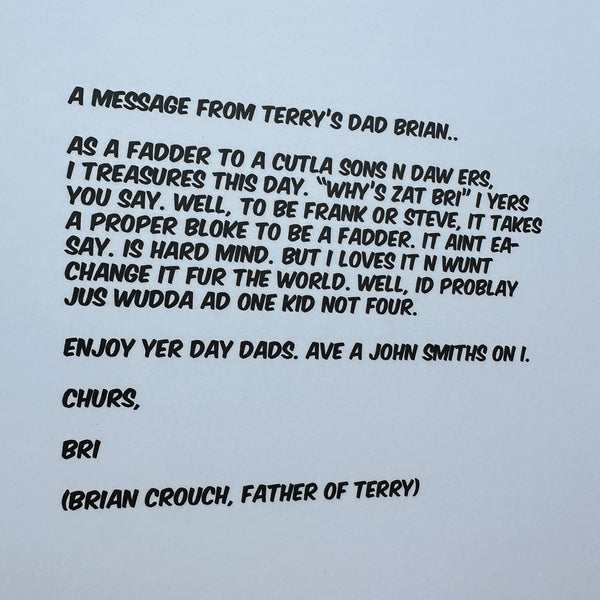 Terry the Odd Job Man Father's Day Card, Bristol Father's Day Card